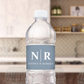 Elegante Koppels Bruiloft Monogram Gepersonaliseer Waterfles Etiket