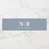 Elegante Koppels Bruiloft Monogram Gepersonaliseer Waterfles Etiket (Enkel label)