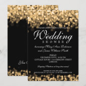 Elegante Koppels Douche Gouden Lichten Kaart (Voorkant / Achterkant)