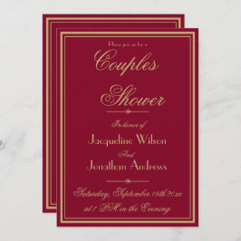 Elegante koppels Douche Naam Email RSVP Bourgondië Kaart