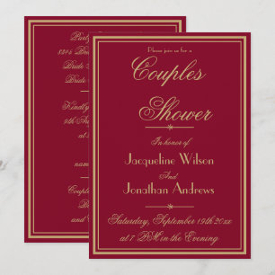 Elegante koppels Douche Naam Email RSVP Bourgondië Kaart