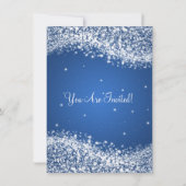 Elegante Koppels Douche Sparkling Wave Blauw Kaart (Achterkant)