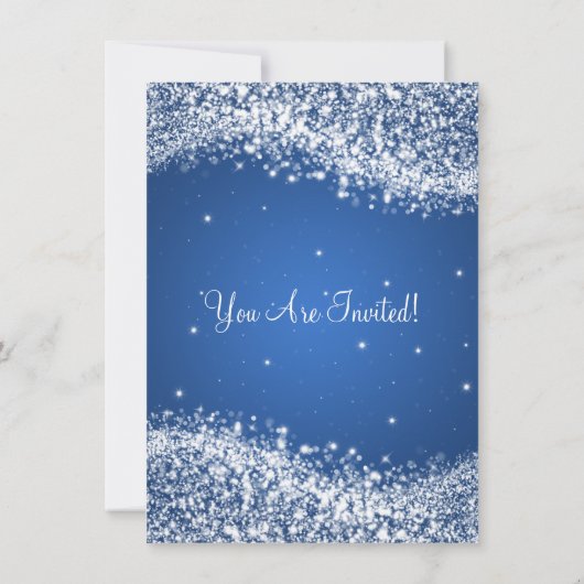 Elegante Koppels Douche Sparkling Wave Blauw Kaart (Achterkant)