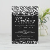 Elegante Koppels Douche Zilveren Lichten Kaart (Staand voorkant)