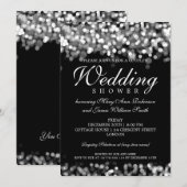 Elegante Koppels Douche Zilveren Lichten Kaart (Voorkant / Achterkant)