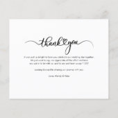 Elegante koppels foto bruiloft dank je kaart (Achterkant)