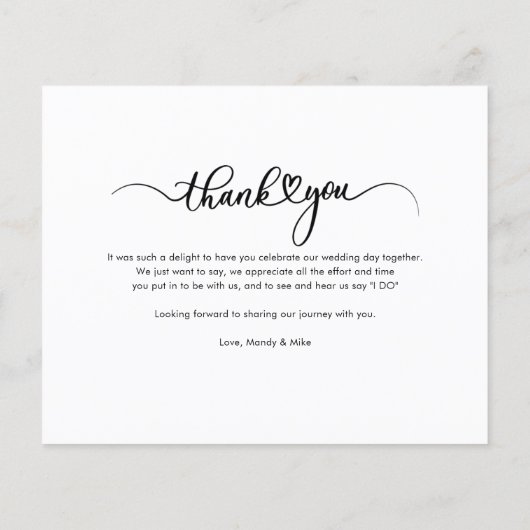 Elegante koppels foto bruiloft dank je kaart (Achterkant)