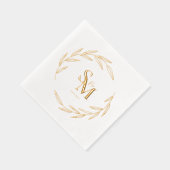Elegante koppels Monogram Initialen Datum Goud Folie Servetten (Rechts)