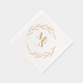 Elegante koppels Monogram Initialen Datum Goud Folie Servetten (Rechts)