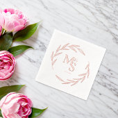 Elegante koppels Monogram Initialen Datum Roos Gou Folie Servetten