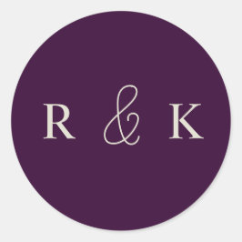 Elegante koppels monogrammed ronde sticker