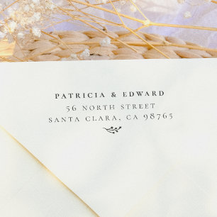 Elegante koppels noemen rustieke lente terug adres rubberstempel