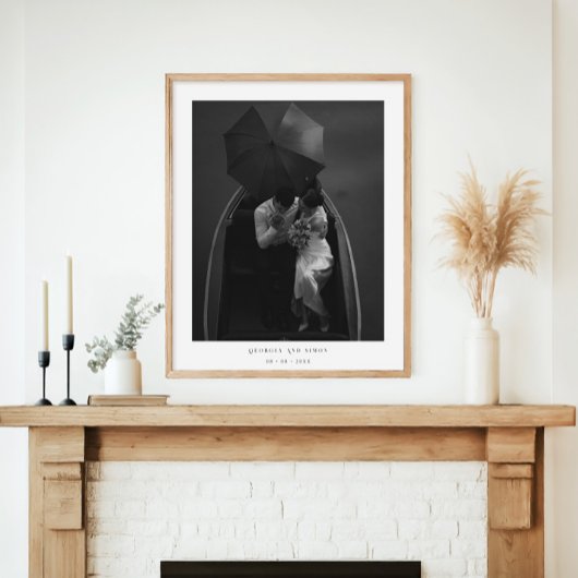 Elegante koppels pasgetrouwd aangepaste foto bruil poster