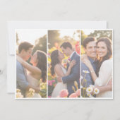Elegante koppels portret rustieke 4 foto bruiloft kaart (Achterkant)