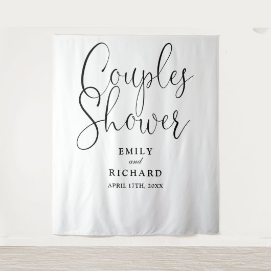 Elegante koppels Trouwdouche Foto achtergrond Wandkleed (Voorkant)