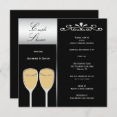 Elegante koppels Uitnodigingen voor huwelijksdouch (Voorkant / Achterkant)