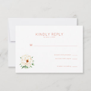 Elegante Koraal Bloem RSVP Kaartje