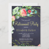 Elegante koraal blos tuin rozen pensioen partij kaart (Voorkant)