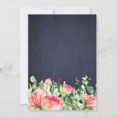 Elegante koraal blos tuin rozen pensioen partij kaart (Achterkant)