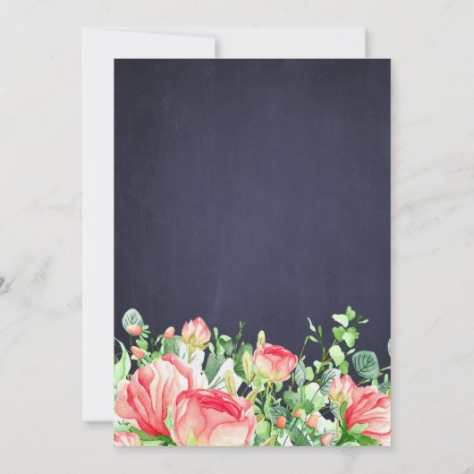 Elegante koraal blos tuin rozen pensioen partij kaart (Achterkant)