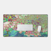 Elegante koraal- en chartreuse-kleurige Hydrangea  Bureaumat (Keyboard & Muis)