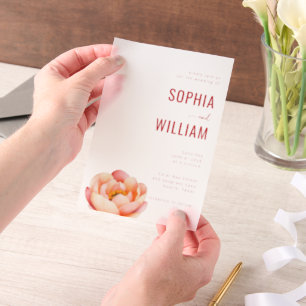 Elegante Koraal Lotos Trouw Uitnodiging