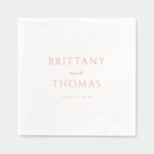 Elegante Koraal Minimalistische Calligrafie Folie Servetten