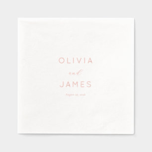 Elegante Koraal Minimalistische Kalligrafie Folie Servetten