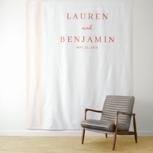 Elegante Koraal Minimalistische Lijnen Wandkleed