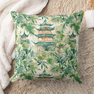 Elegante Koraal Pagode Salie Botanisch Kussen