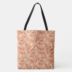 Elegante koraal palmblad grote schoudertas tote bag