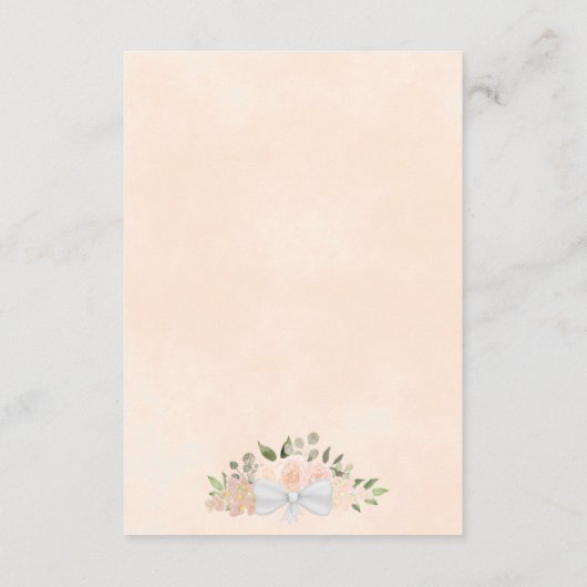 Elegante koraal perzik bloemenbruiloft details QR- Informatiekaartje (Achterkant)