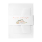 Elegante koraal perzik Rozen Boho chique bloemenbr Uitnodigingen Wikkel (Voorkant Voorbeeld)