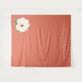 Elegante Koraal Pioen Bloem Wandkleed (Voorkant (horizontaal))
