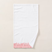 Elegante koraal-rode bloemige paisley vogelaar bad handdoek (Handdoek)