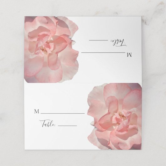 Elegante Koraal Roze Bloemen Roos Trouwtafel Plaat Plaatskaartje (Buitenkant ongevouwen)