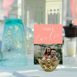 Elegante koraal roze bruiloft foto kaart