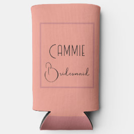 Elegante Koraal Roze Glamping Vrouwenfeest Seltzer Blikjeskoeler