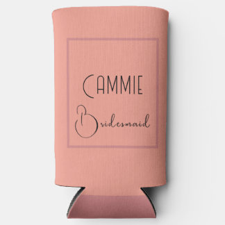 Elegante Koraal Roze Glamping Vrouwenfeest Seltzer Blikjeskoeler