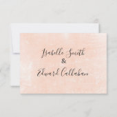 Elegante Koraal Roze Minimalistische Waterverf bru RSVP Kaartje (Achterkant)