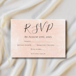 Elegante Koraal Roze Minimalistische Waterverf bru RSVP Kaartje