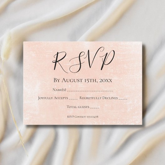 Elegante Koraal Roze Minimalistische Waterverf bru RSVP Kaartje