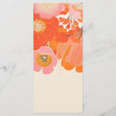 Elegante koraal roze papaver bloem menu (Achterkant)