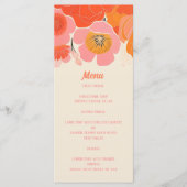 Elegante koraal roze papaver bloem menu (Voorkant)