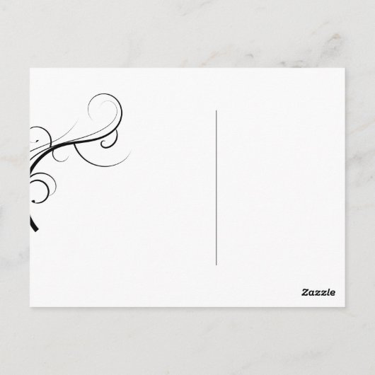 Elegante Koraal Roze & Zwarte Bloei Dank u Briefkaart (Achterkant)