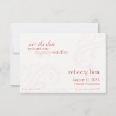Elegante Koraal Save-the-Date, Caroline Wedding Save The Date (Voorkant)