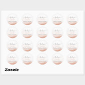 Elegante Koraal Terracotta Bruiloft Ronde Sticker (Vel)