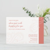 Elegante Koraal Uitnodigen, Caroline Wedding Kaart (Staand voorkant)