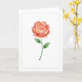 Elegante Koraalbloei Blank Bloemen Gevouwen Groet Kaart (Gele Bloem)