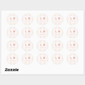 Elegante koraalrode bedankbrief ronde sticker (Vel)